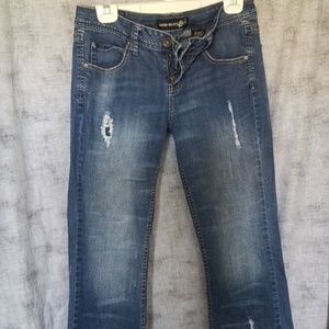 Paris Blues Distressed Flare Jeans Junior Size 13